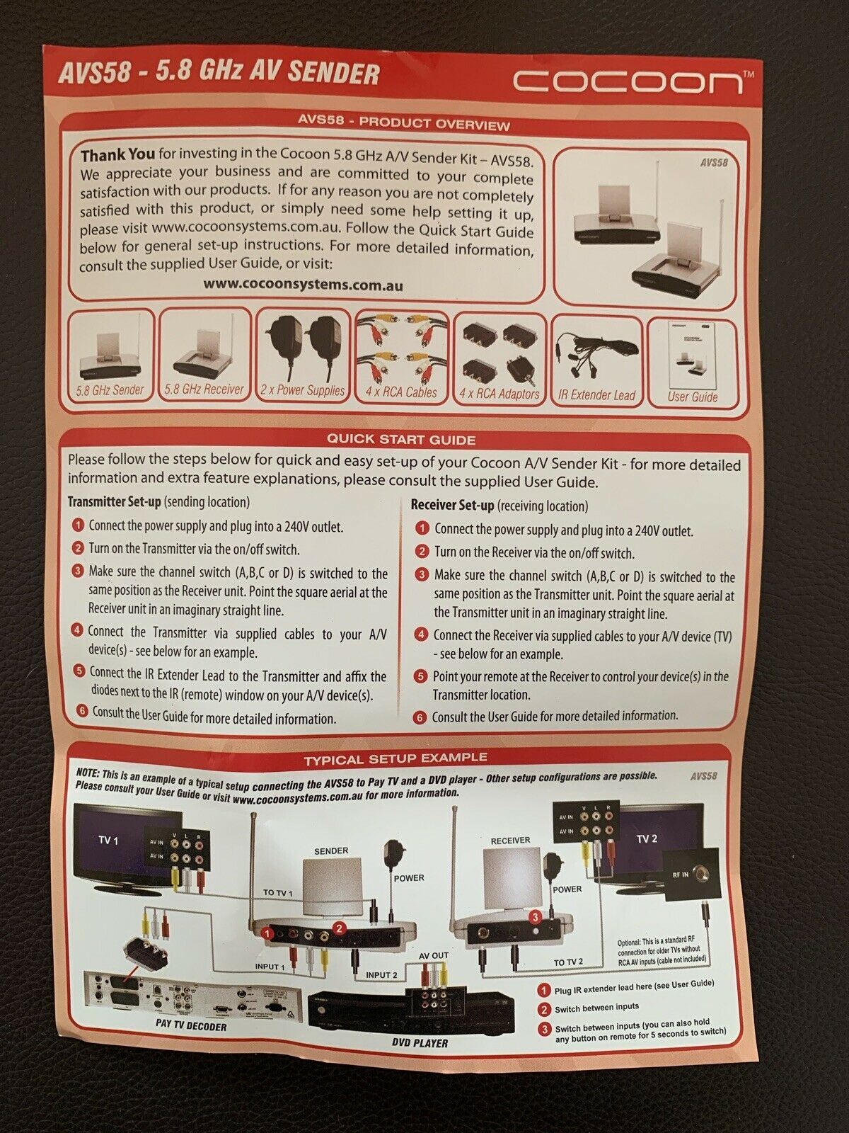 Cocoon Dual Source 5.8 Ghz AV Sender