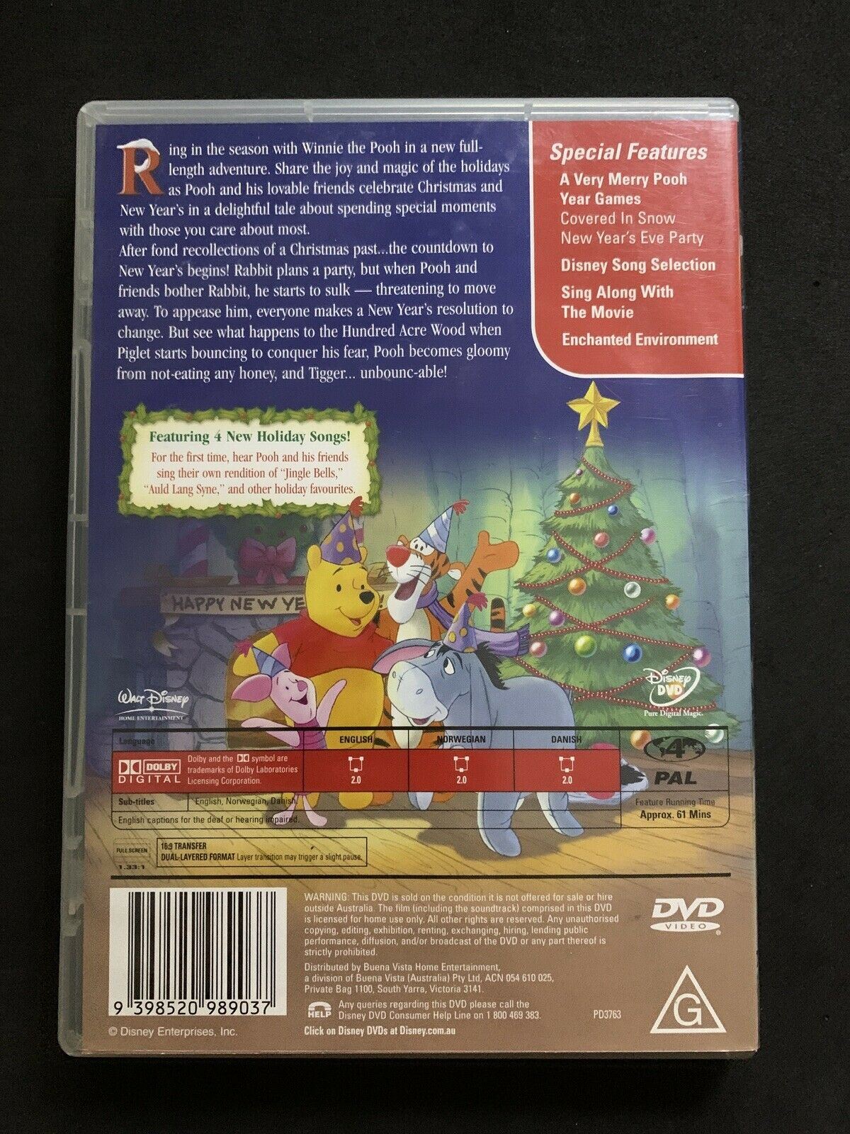 Winnie The Pooh - A Very Merry Pooh Year (DVD, 2007) Region 4