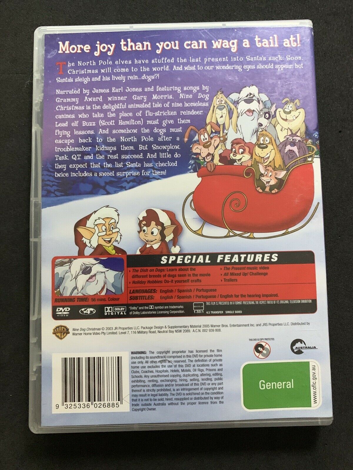 Nine Dog Christmas (DVD, 2005) James Earl Jones, Scott Hamilton