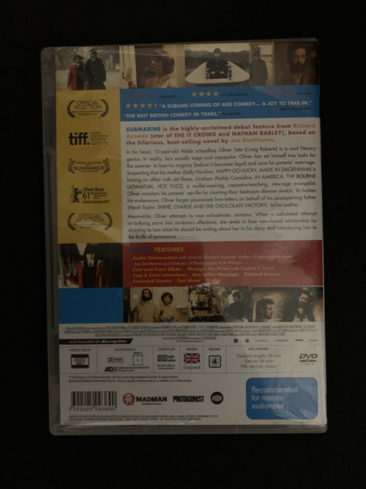 Submarine (DVD, 2010) Richard Ayoade Film. Craig Roberts, Sally Hawkins Region 4