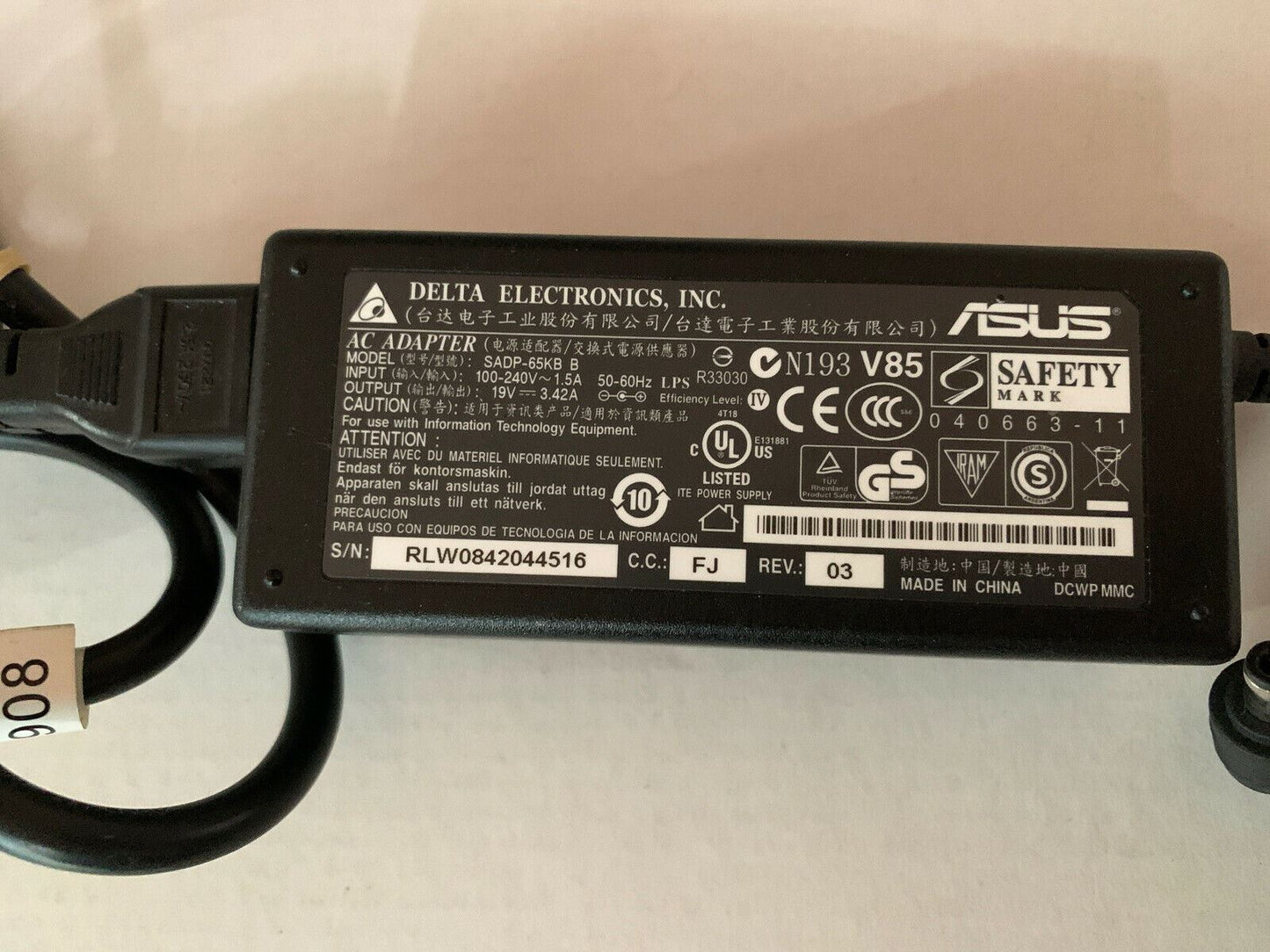 Genuine ASUS SADP-65KB B AC Adaptor 19v 3.42A