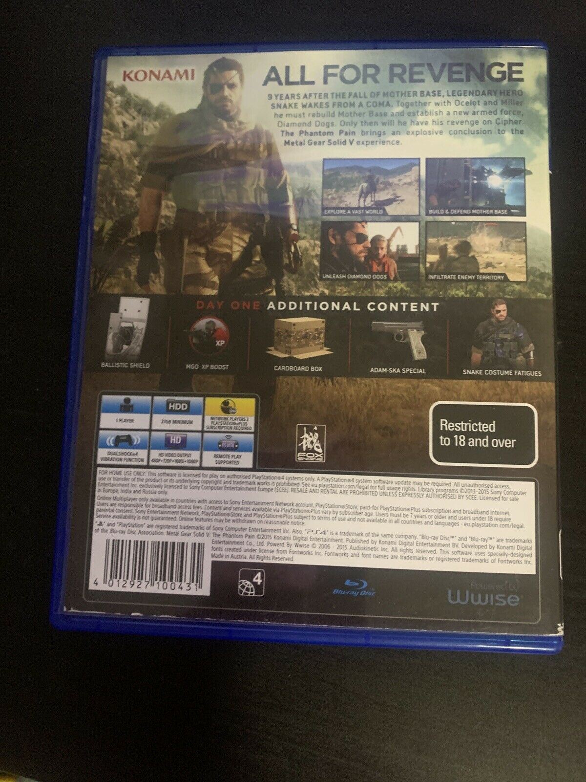 Metal Gear Solid V: The Phantom Pain - Day One Edition PS4 With Map