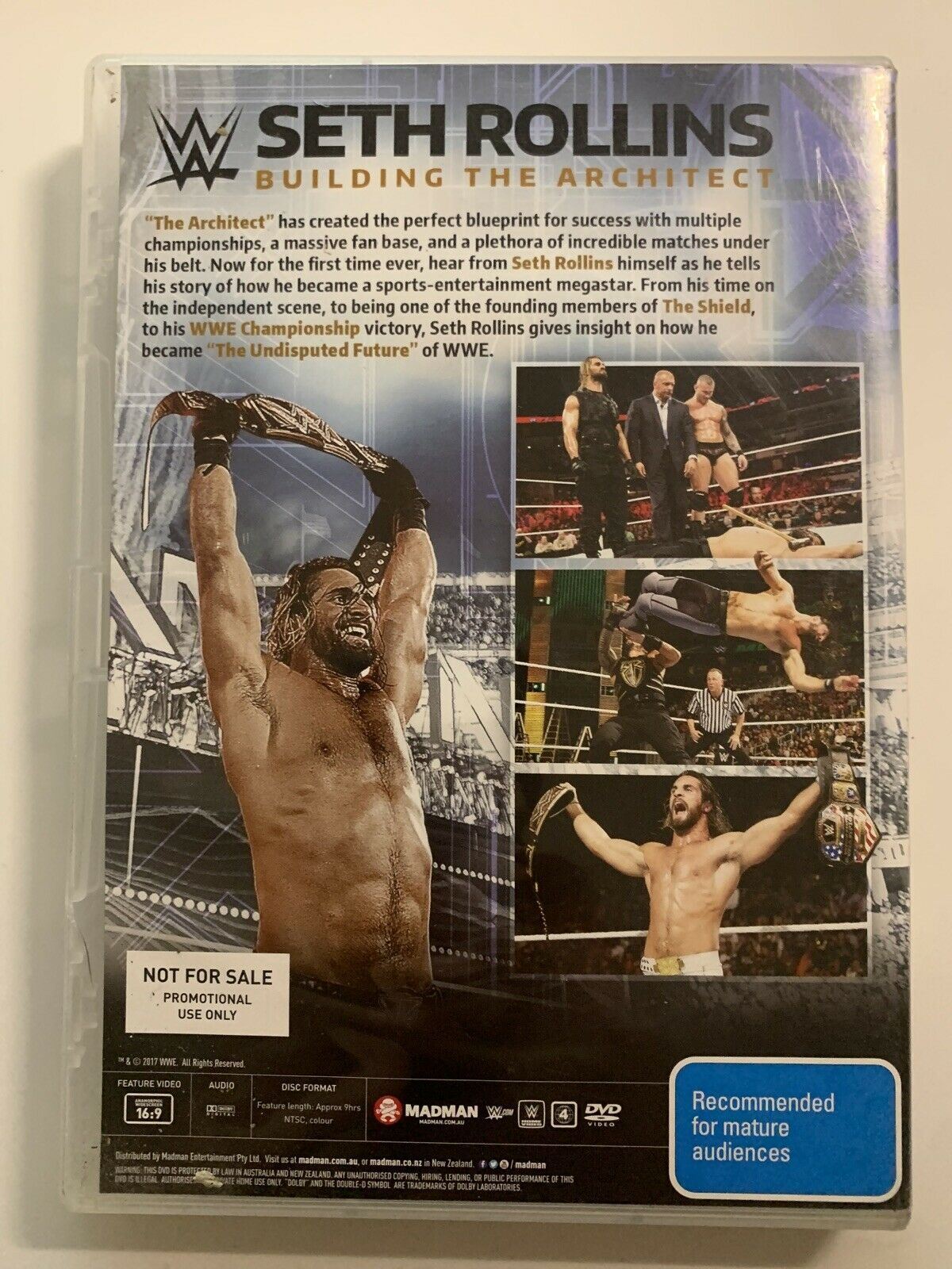 WWE - Seth Rollins - Building The Architect (DVD, 2017, 3-Disc Set) Region 4