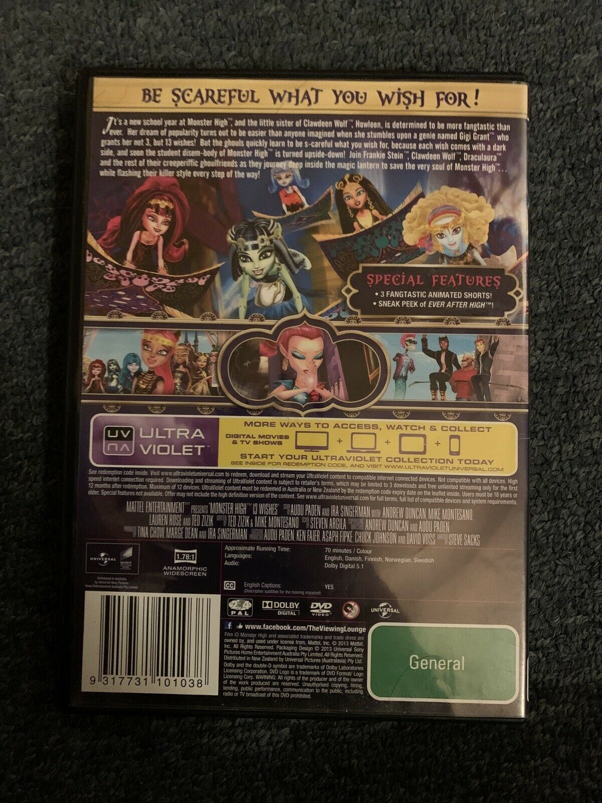 2x Monster High DVD - Haunted + 13 Wishes (DVD, 2015) Region 4