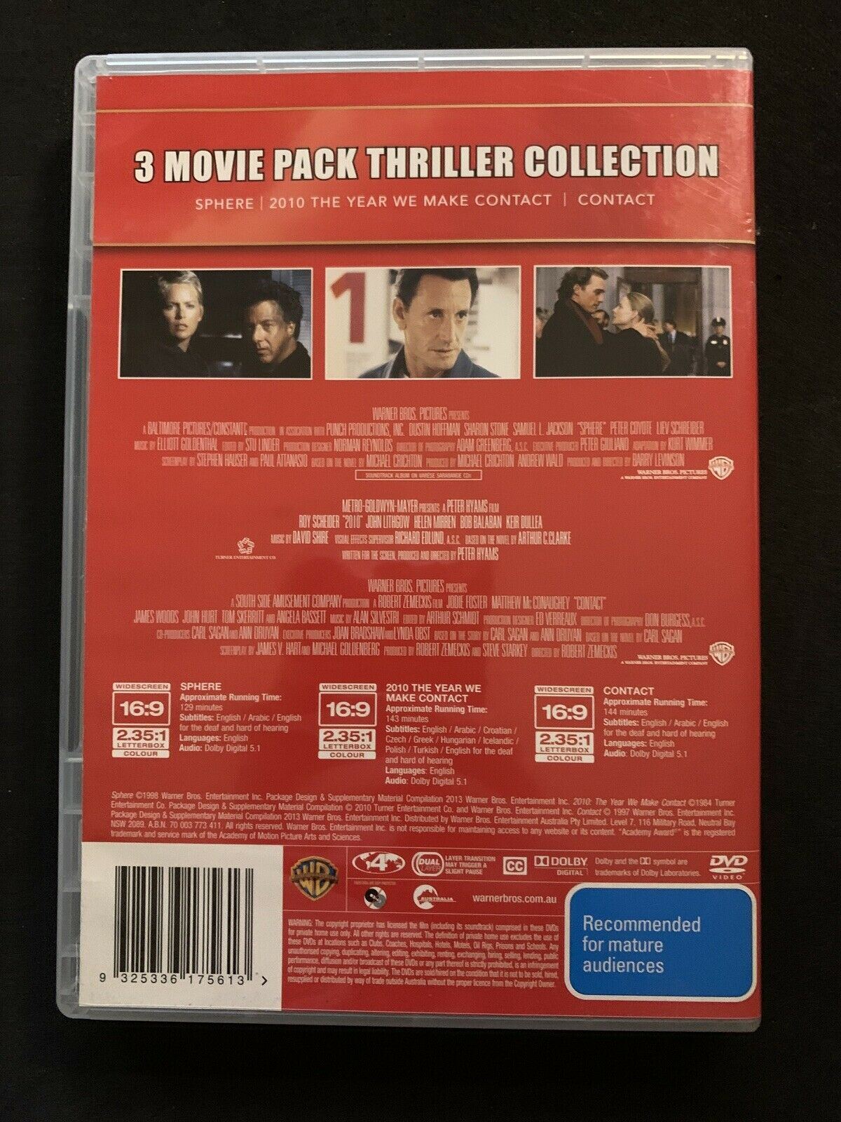 Sphere / Contact / 2010: Year We Make Contact - 3x DVD Region 4