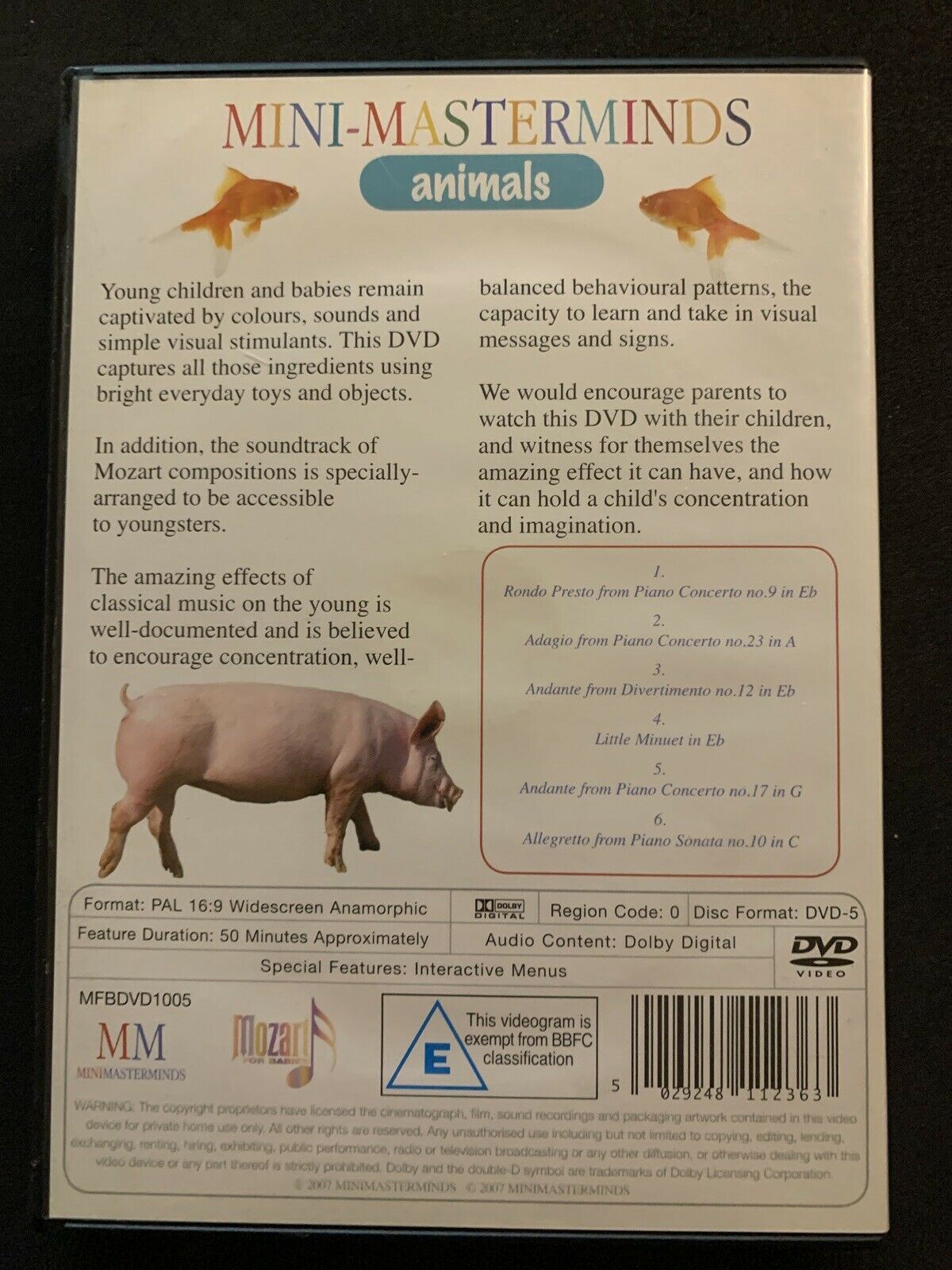 Mozart Mini Masterminds Animal DVD All Regions