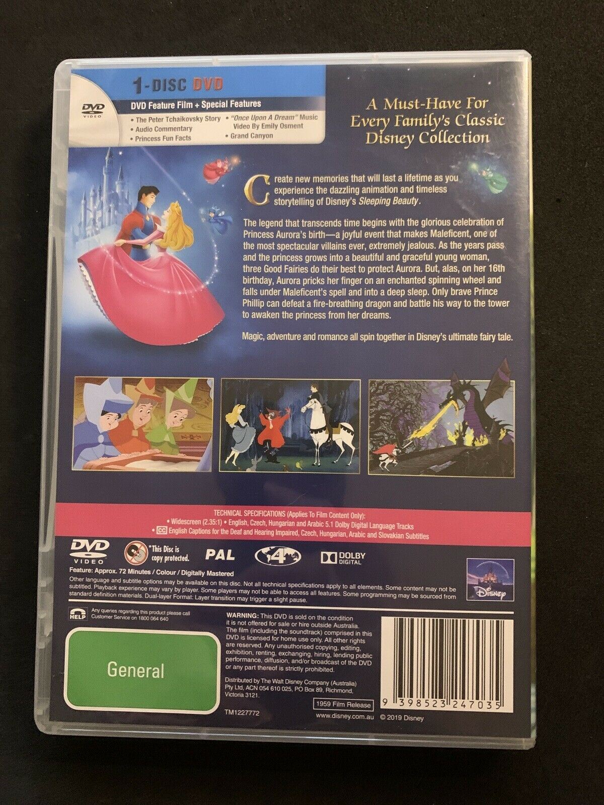 Sleeping Beauty (DVD, 1959) Classic Disney Animation film - Region 4