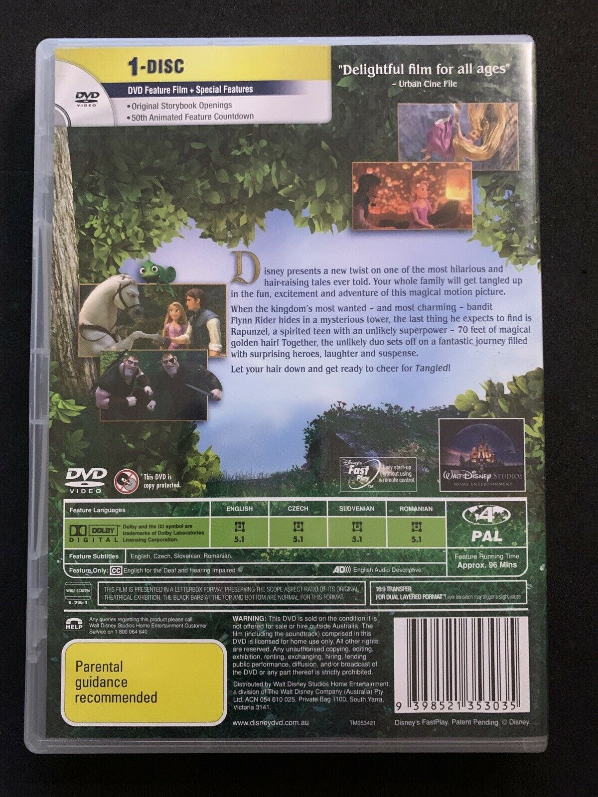 Tangled (DVD, 2010) Mandy Moore, Zachary Levi, Donna Murphy  - Region 4