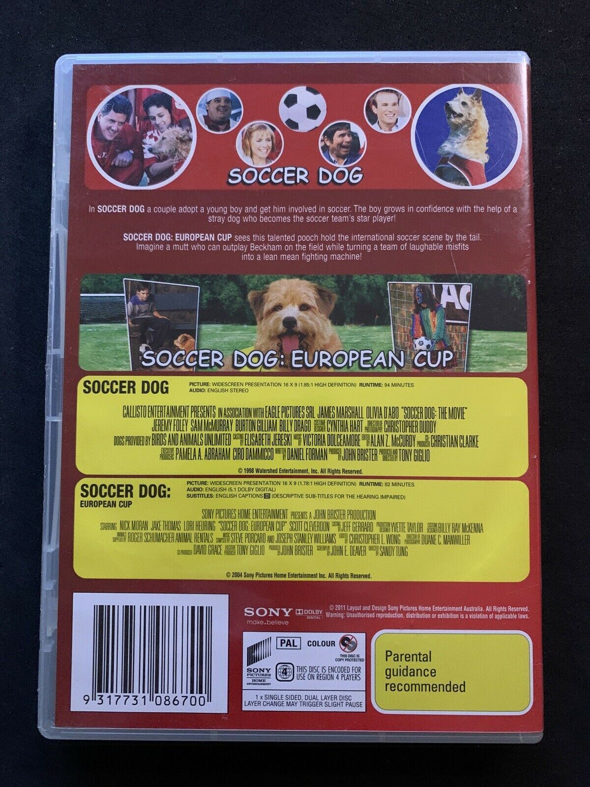 Soccer Dog - The Movie / Soccer Dog - European Cup (DVD, 1999) Region 4
