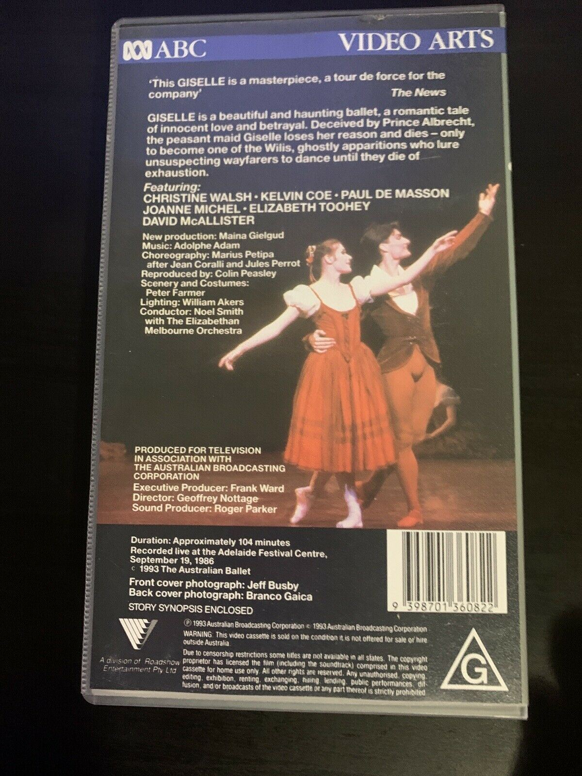 The Australian Ballet - Giselle (VHS, 1986) PAL. Christine Walsh, Kelvin Coe