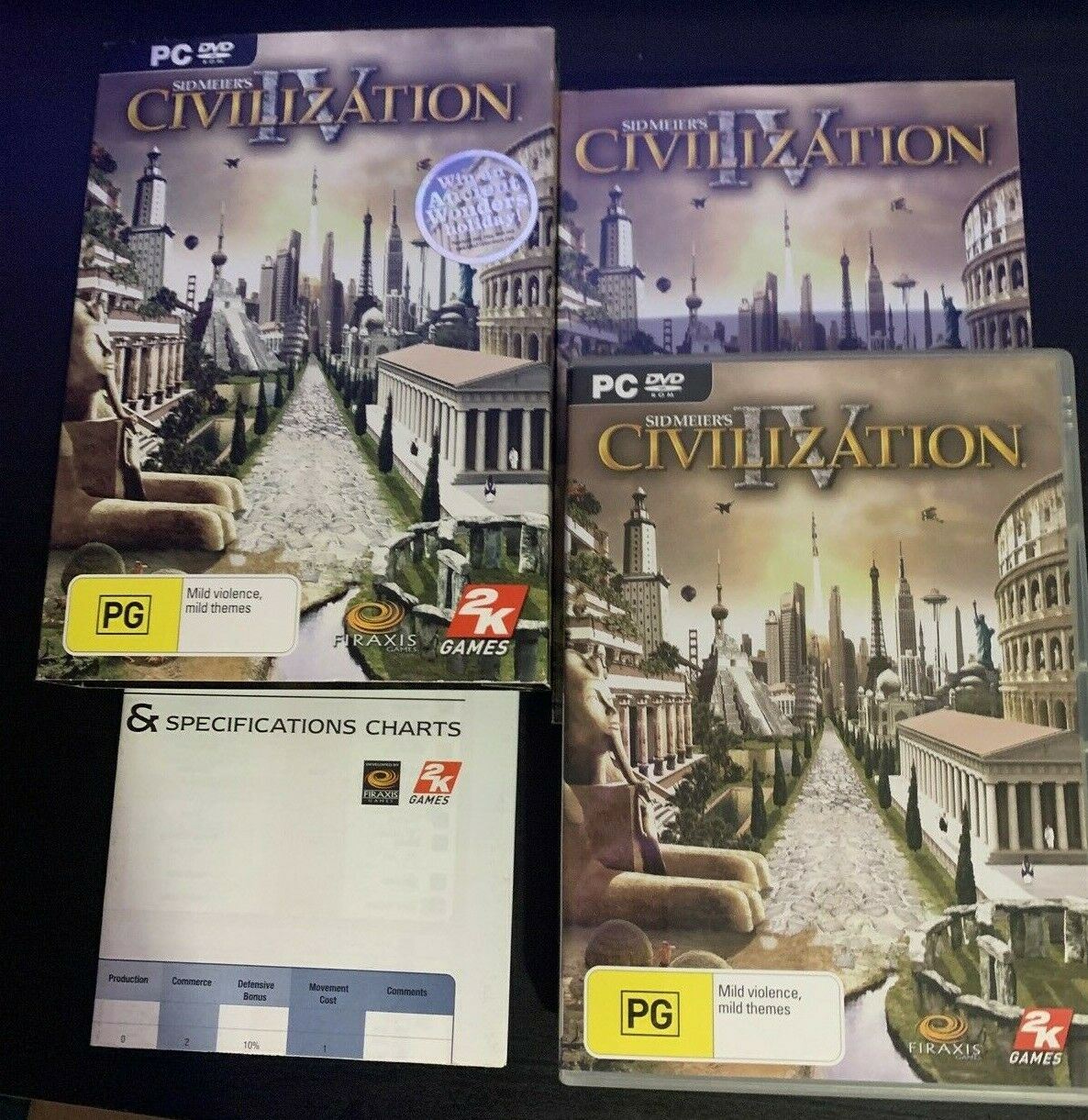 Sid Meier's Civilization IV (PC, 2005) with Manual, Tech Tree Chart & Box