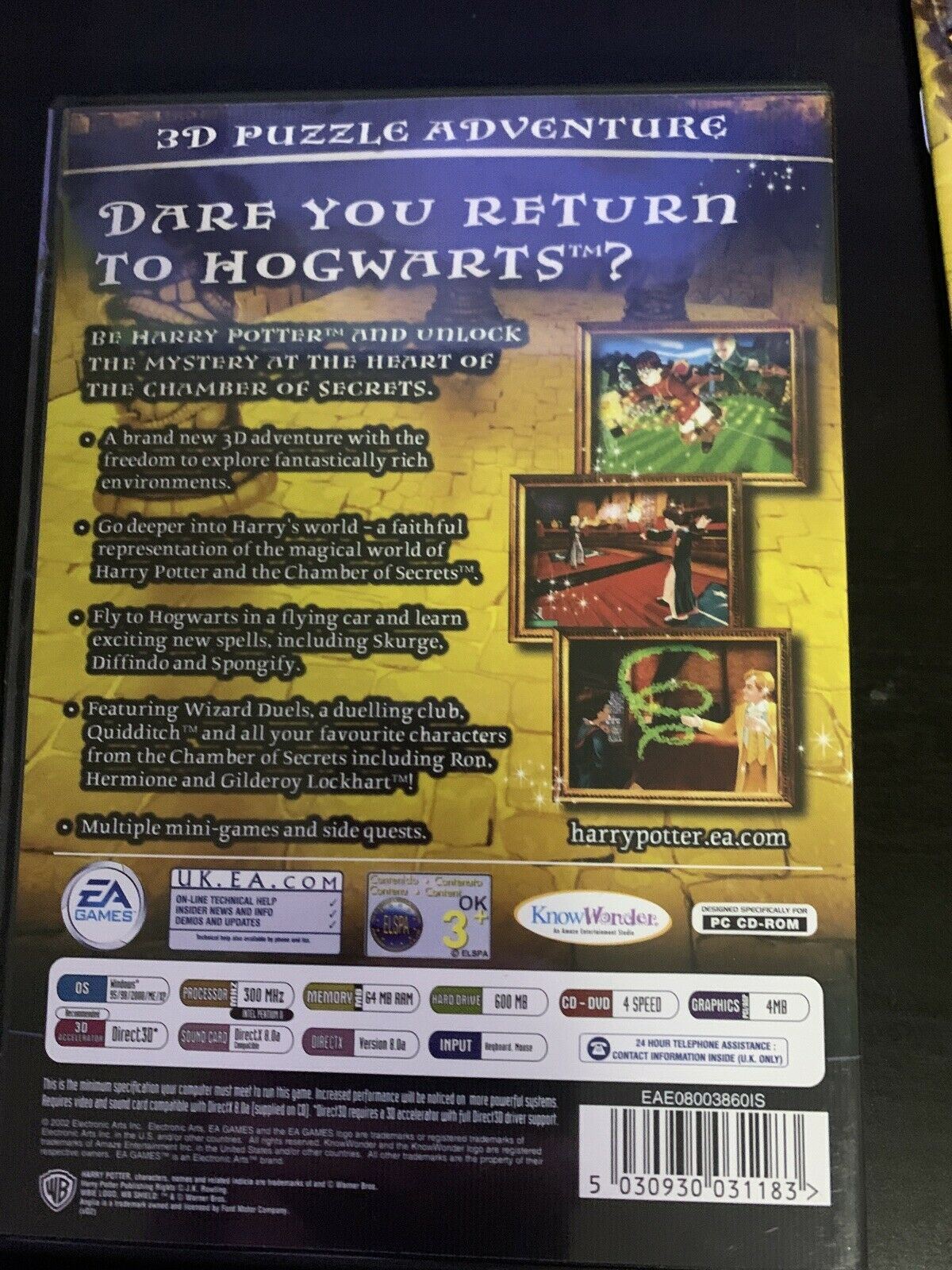 Harry Potter And The Chamber Of Secrets (PC CDROM, 2002) With Manual