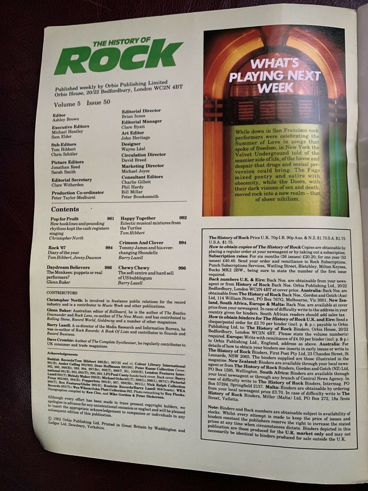The History Of Rock 50 - Volume 5 Issue 50 1982 Bubble Gum