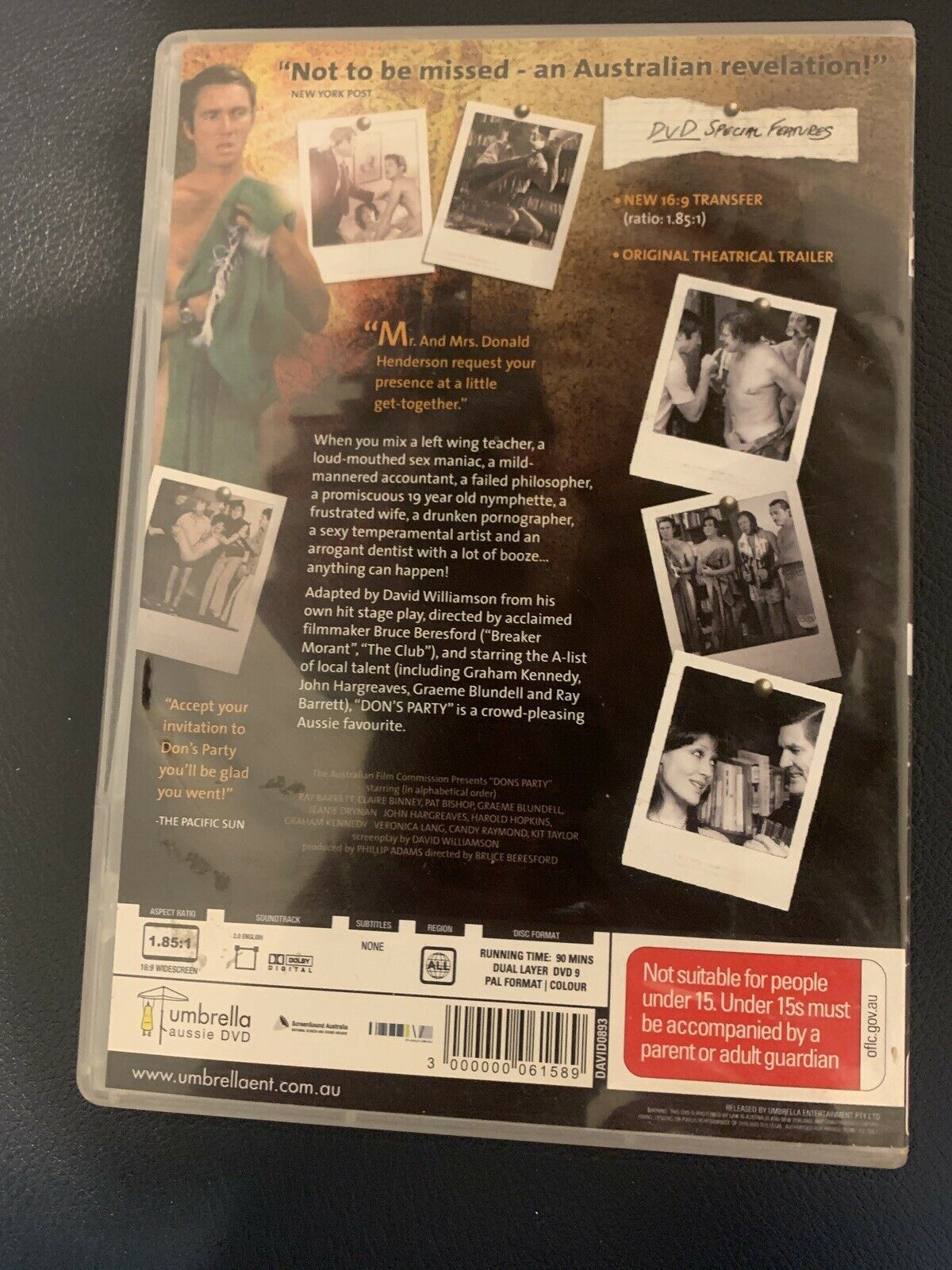 Don's Party (DVD, 1976) John Hargreaves, Pat Bishop, Graham Kennedy All Regions