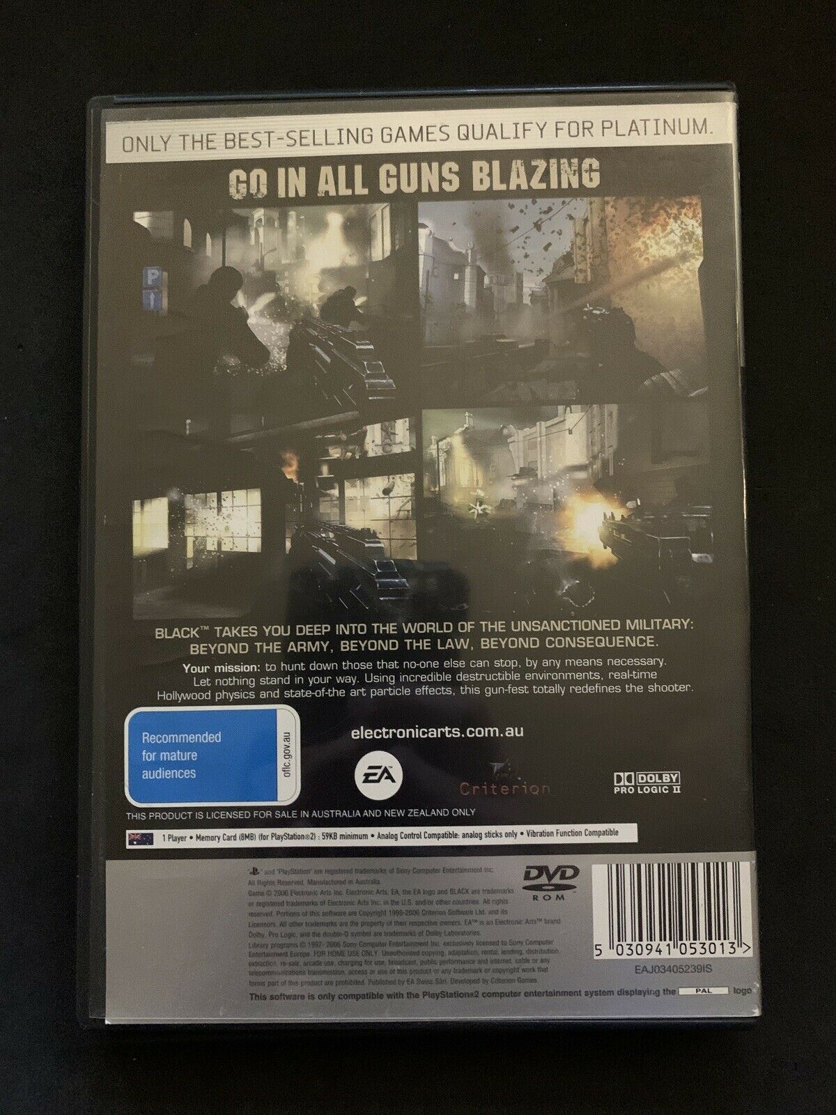 Black - Sony PlayStation 2 PS2 PAL Game