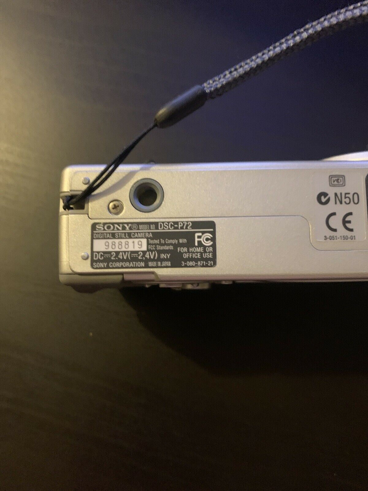 Sony DSC-P72 Cyber-Shot 3.2MP Digital Camera *For Parts Or Repair Only*