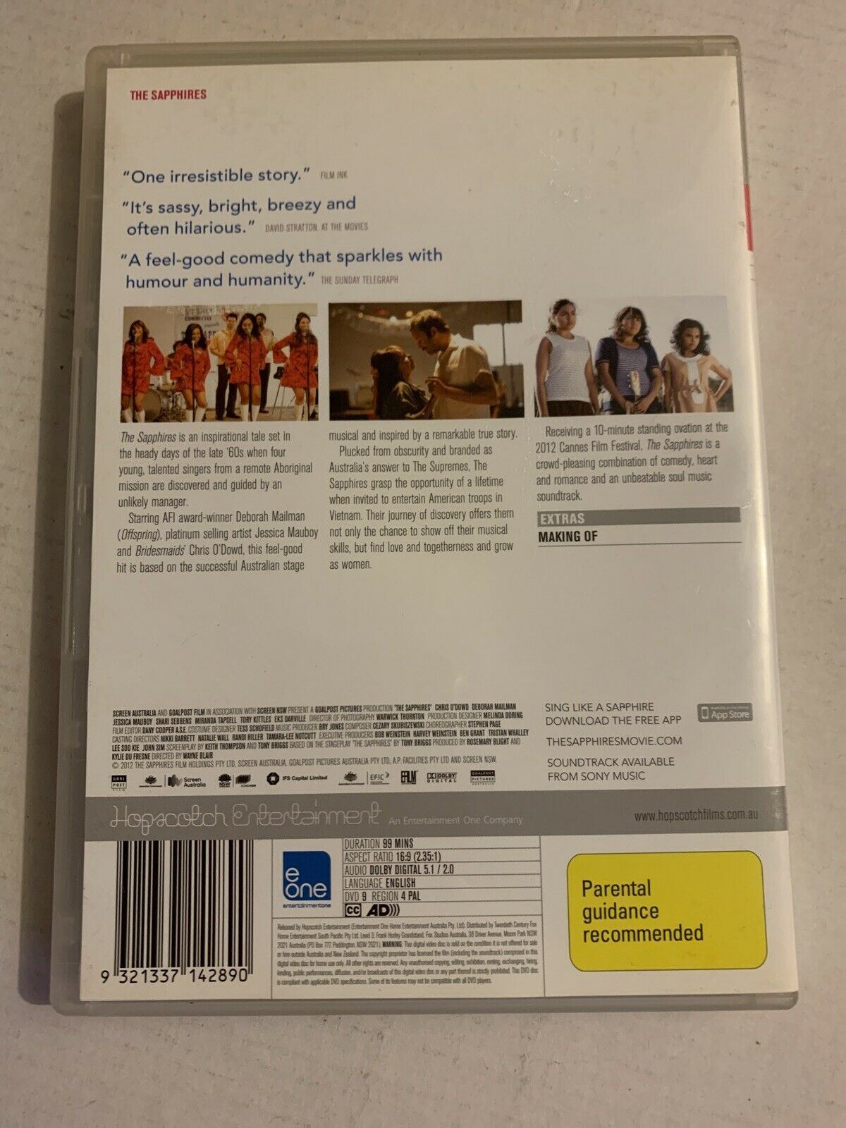 The Sapphires (DVD, 2012) Chris O'Dowd, Jessica Mauboy, Deborah Mailman  Region
