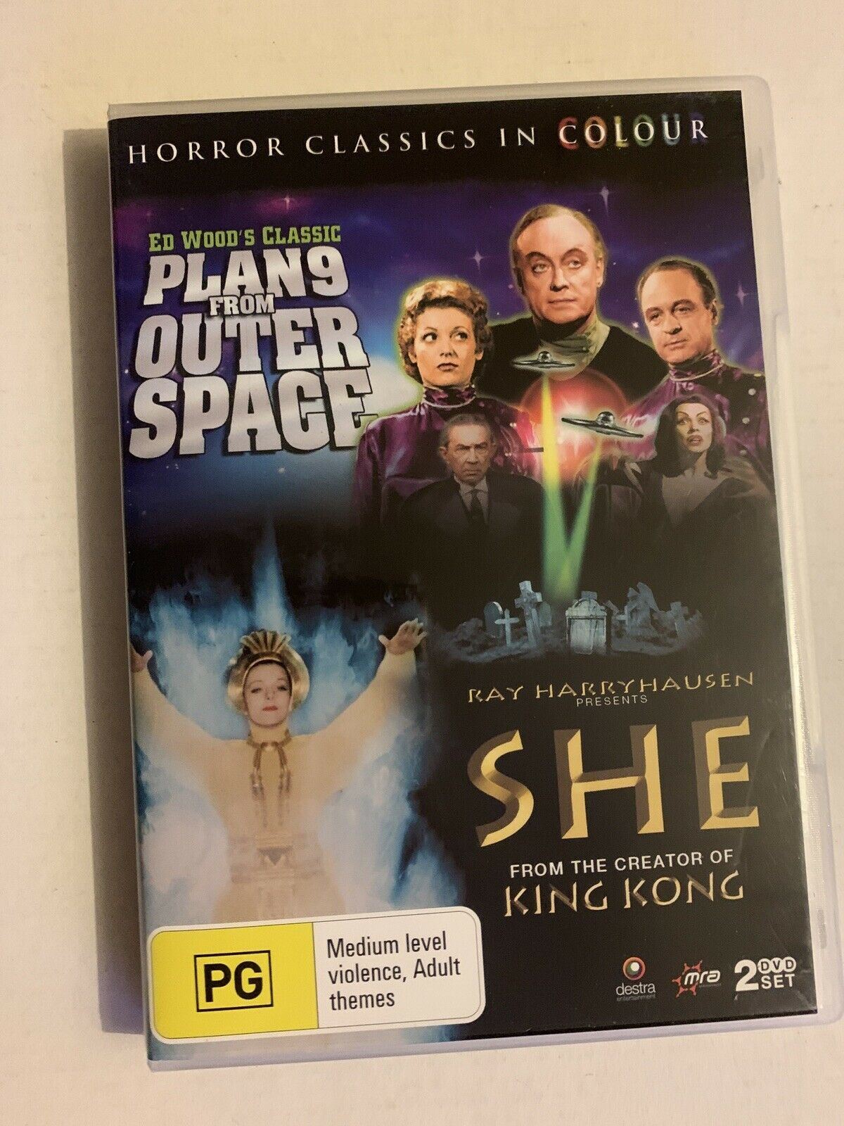 Plan 9 From Outer Space / She (Horror Classics In Colour) (DVD, 1959) Region 4