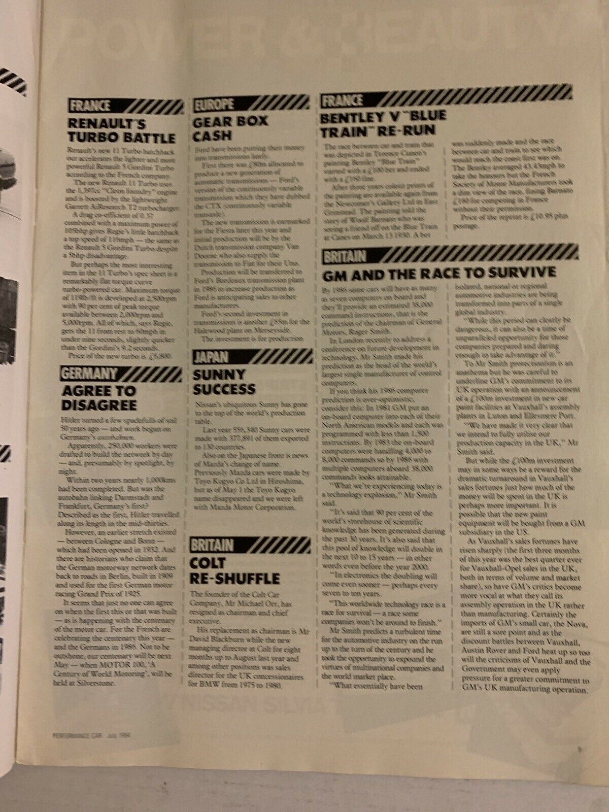 Performance Car Magazine July 1984 - 4WD Peugeot