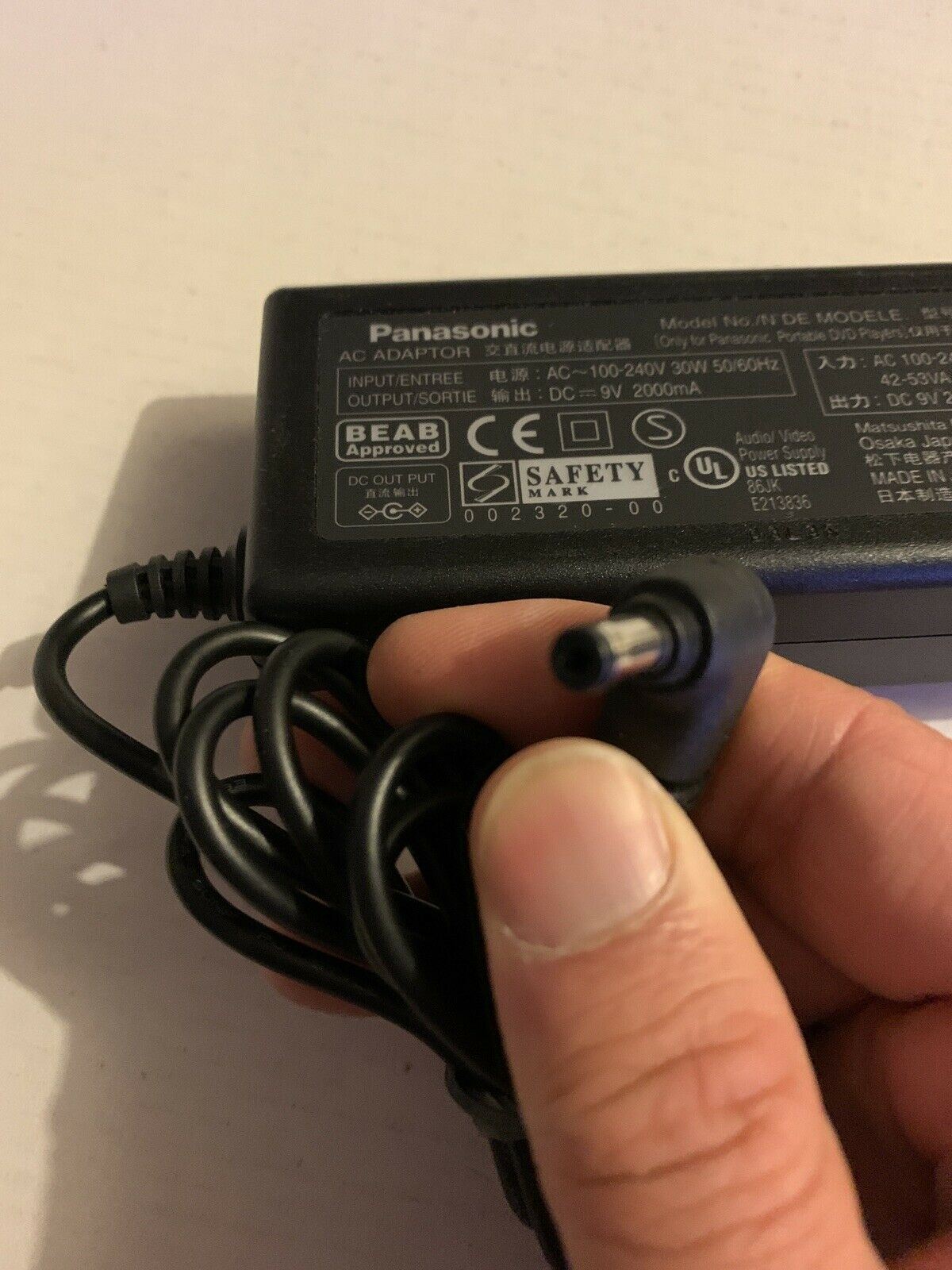 Genuine Panasonic N0JEE000001 AC Adapter 9V 2A Power Supply