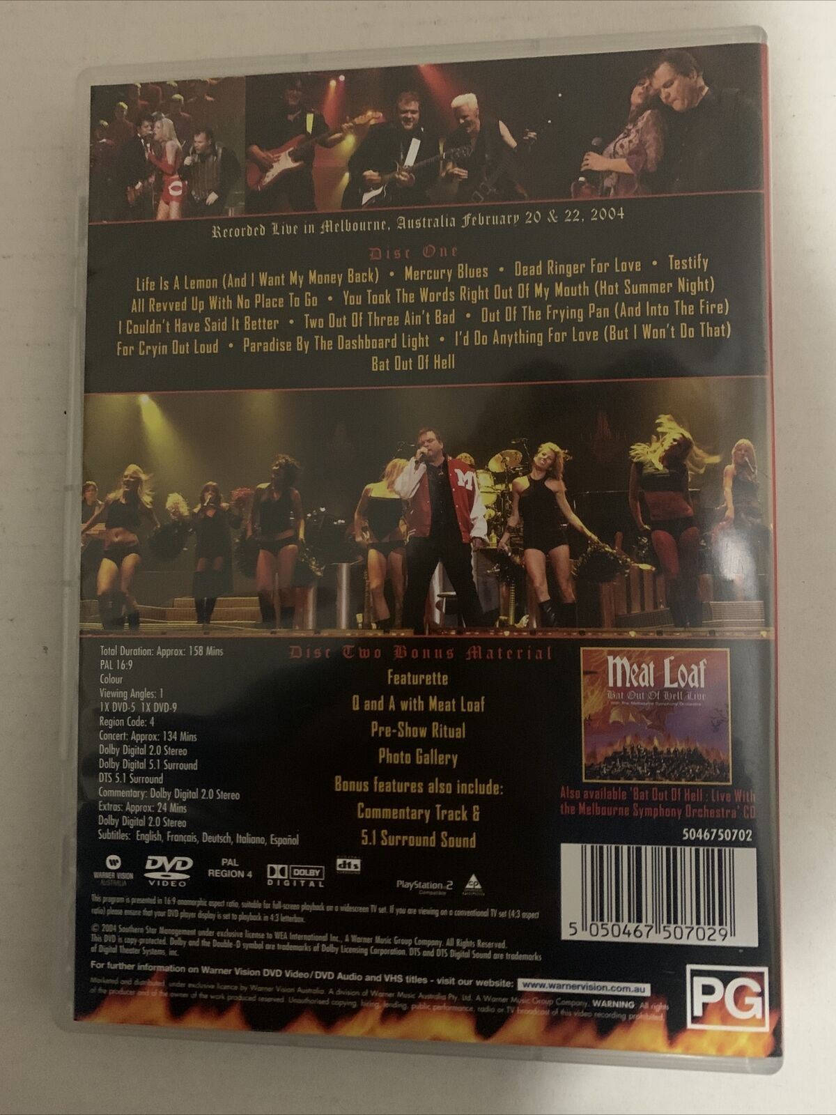 Meat Loaf - Live With The Melbourne Symphony Orchestra (DVD, 2004) Region 4