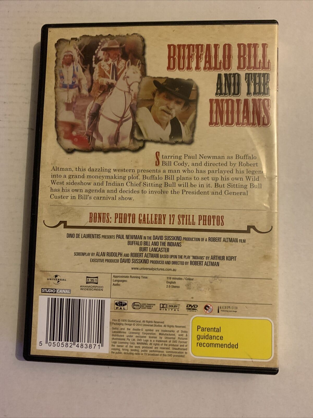 Buffalo Bill And The Indians (DVD, 1976) Paul Newman, Robert Altman. Region 4