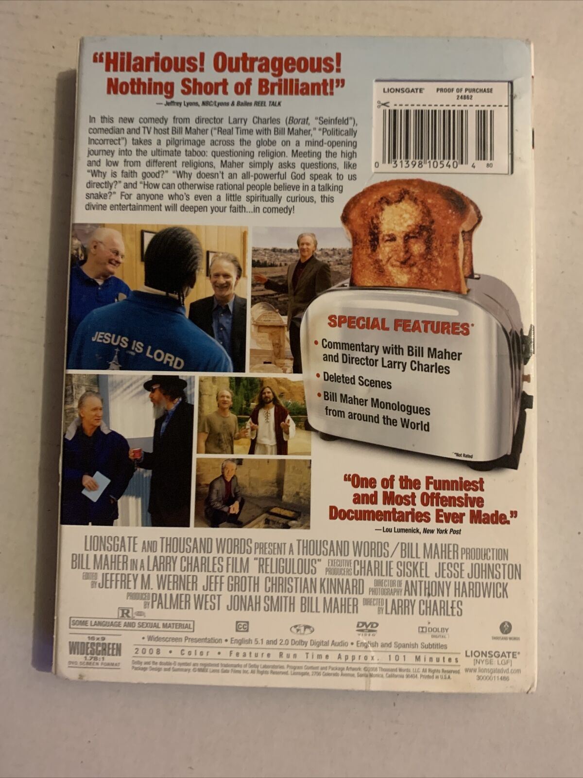 Bill Maher - Religulous (DVD, 2008) Region 1