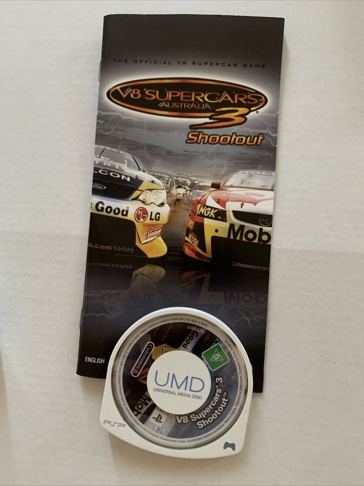 V8 Supercars Australia 3 Shootout - Sony PSP With Manual