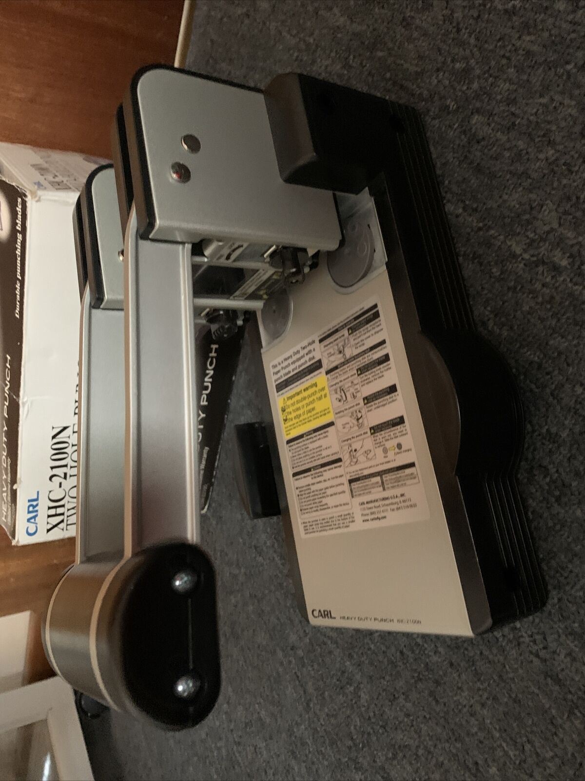 Carl XHC-2100 Two-Hole Punch - Heavy Duty Punch With 100 Sheet Capacity