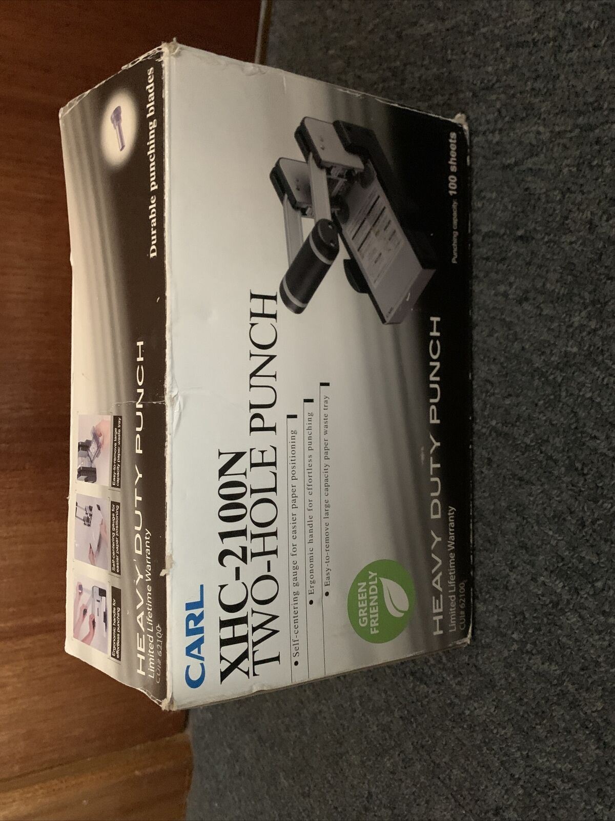 Carl XHC-2100 Two-Hole Punch - Heavy Duty Punch With 100 Sheet Capacity