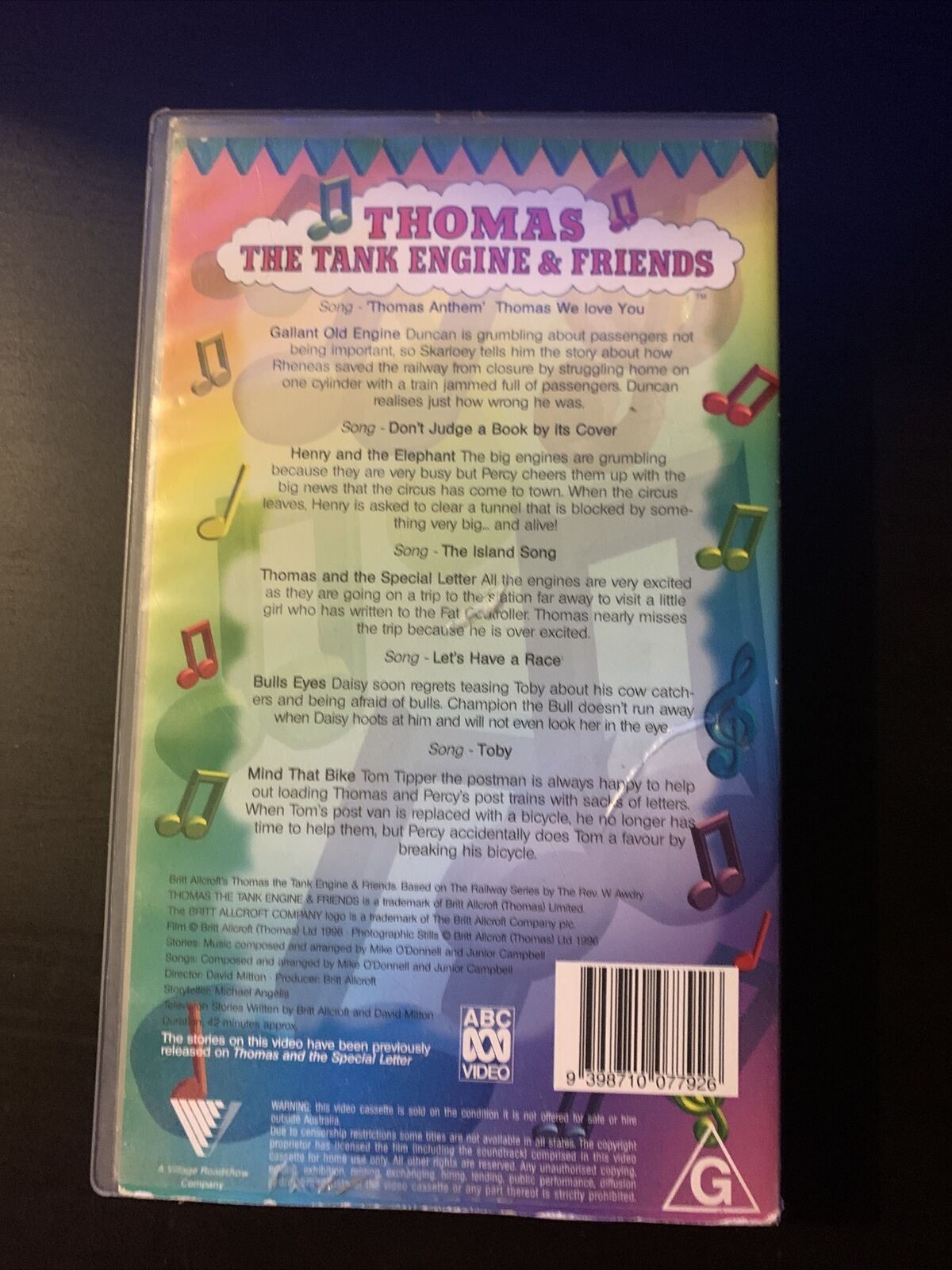 Thomas The Tank Engine - 5 Sing Along Songs (VHS, 1996) PAL