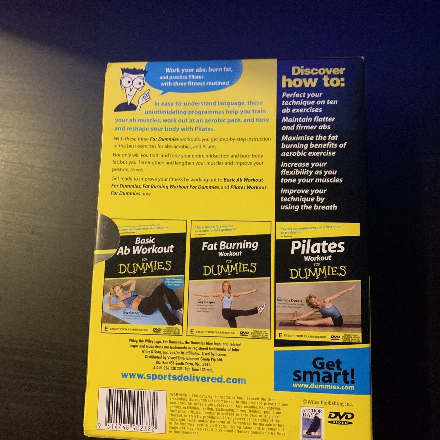 The Ultimate Fitness Triple Pack For Dummies (DVD, 3-Disc) Pilates, Ab, Fat Burn