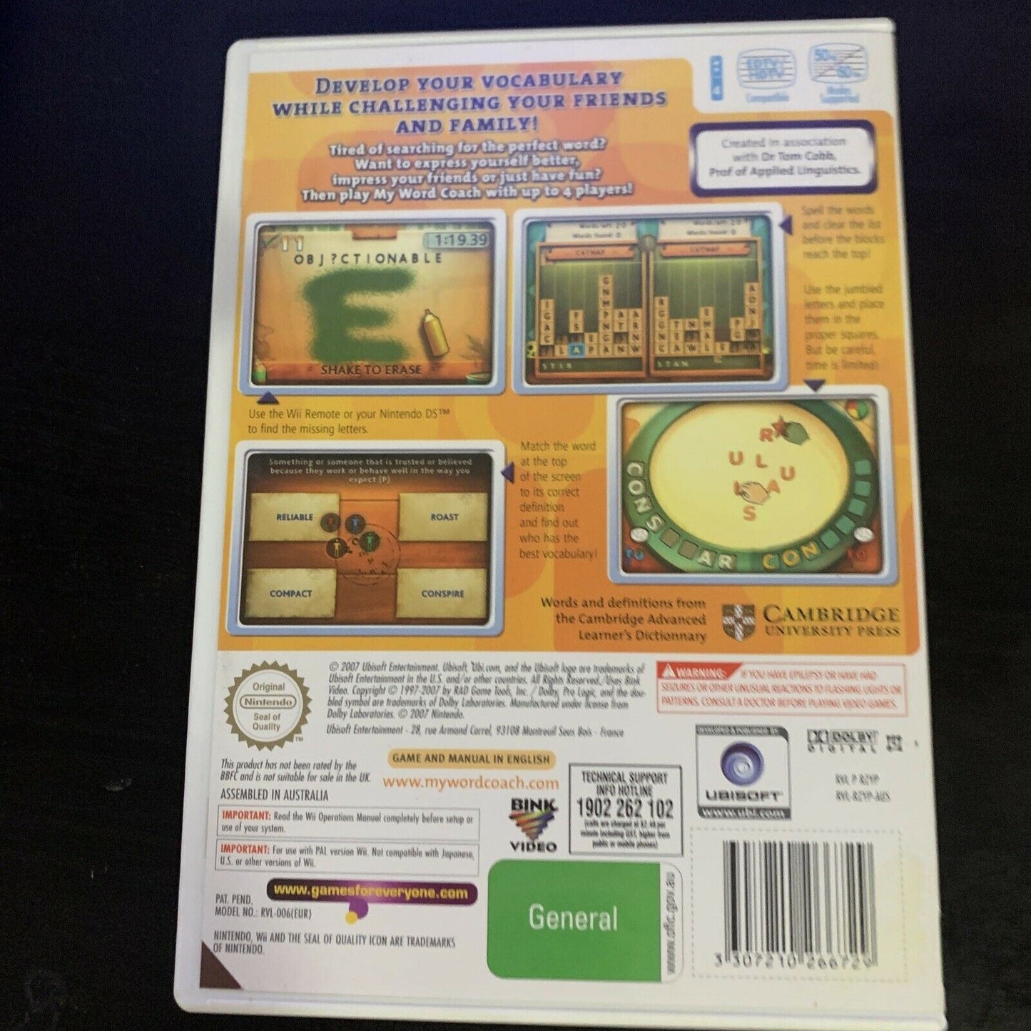 My Word Coach (Nintendo Wii, 2007) With Manual PAL