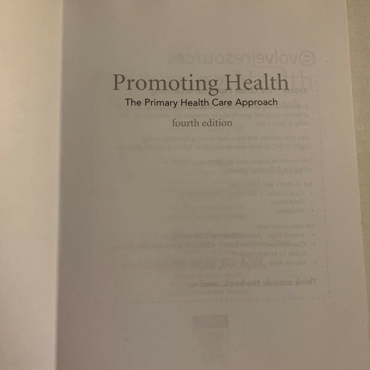 Promoting Health - A Primary Health Care Approach By Lyn Talbot 4th Ed