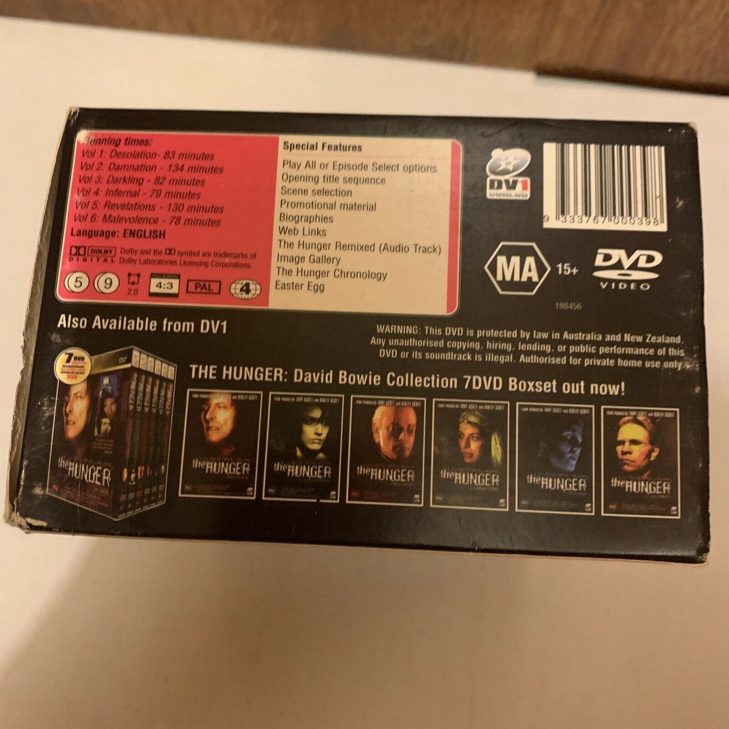 The Hunger - The Terrance Stamp Collection (DVD, 1997) Ridley Scott. Region 4