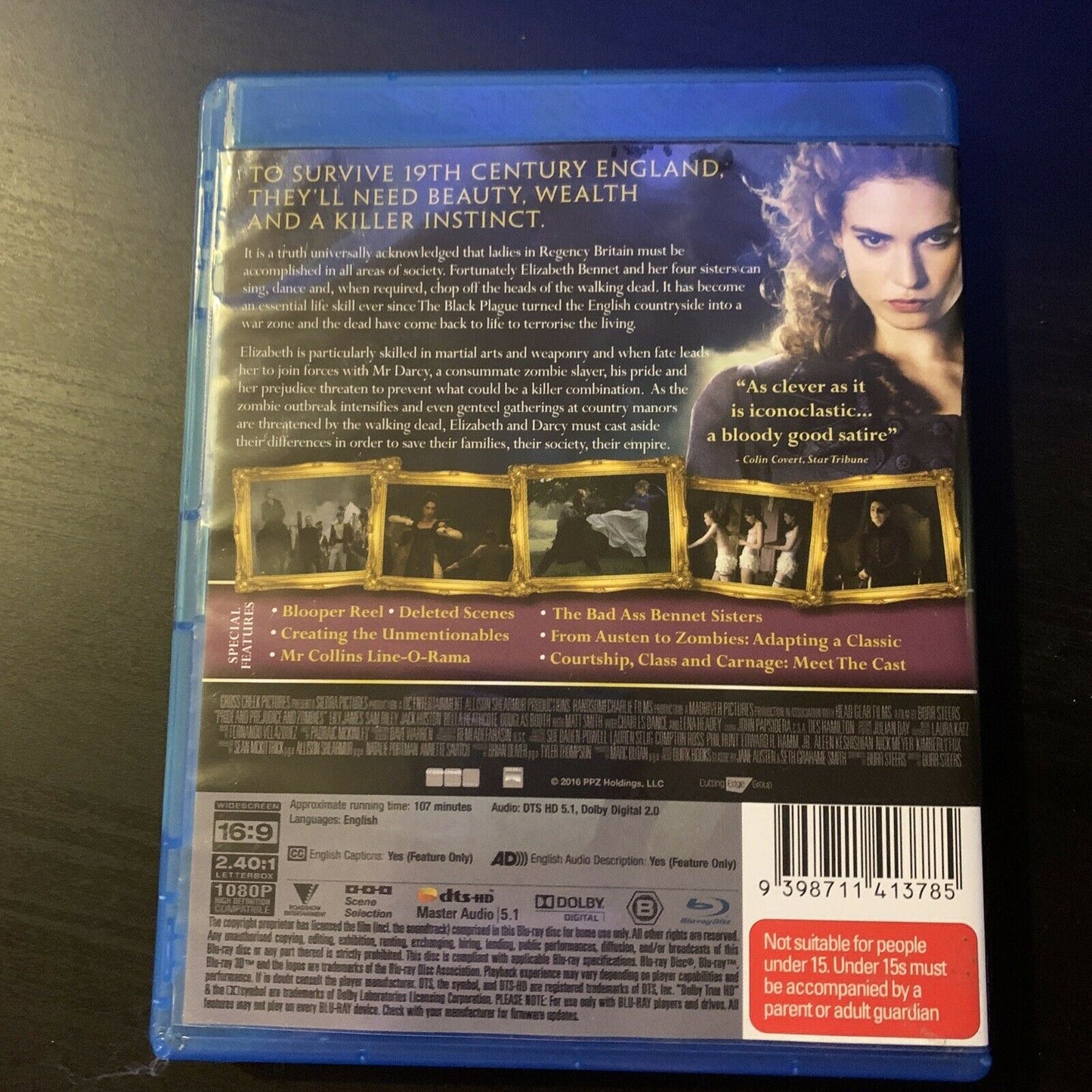 Pride & Prejudice & Zombies (Blu-ray, 2016) Lily James, Sam Riley. Region B