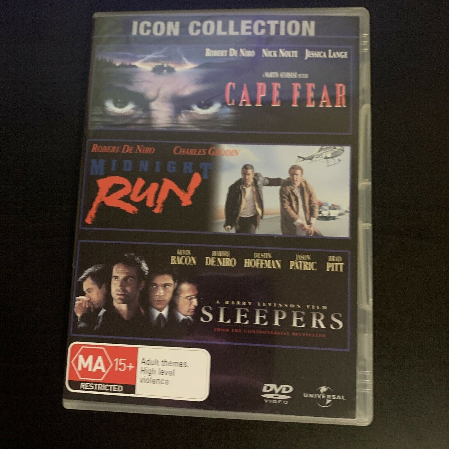 Robert De Niro Collection: Cape Fear, Midnight Run, Sleepers DVD Region 4