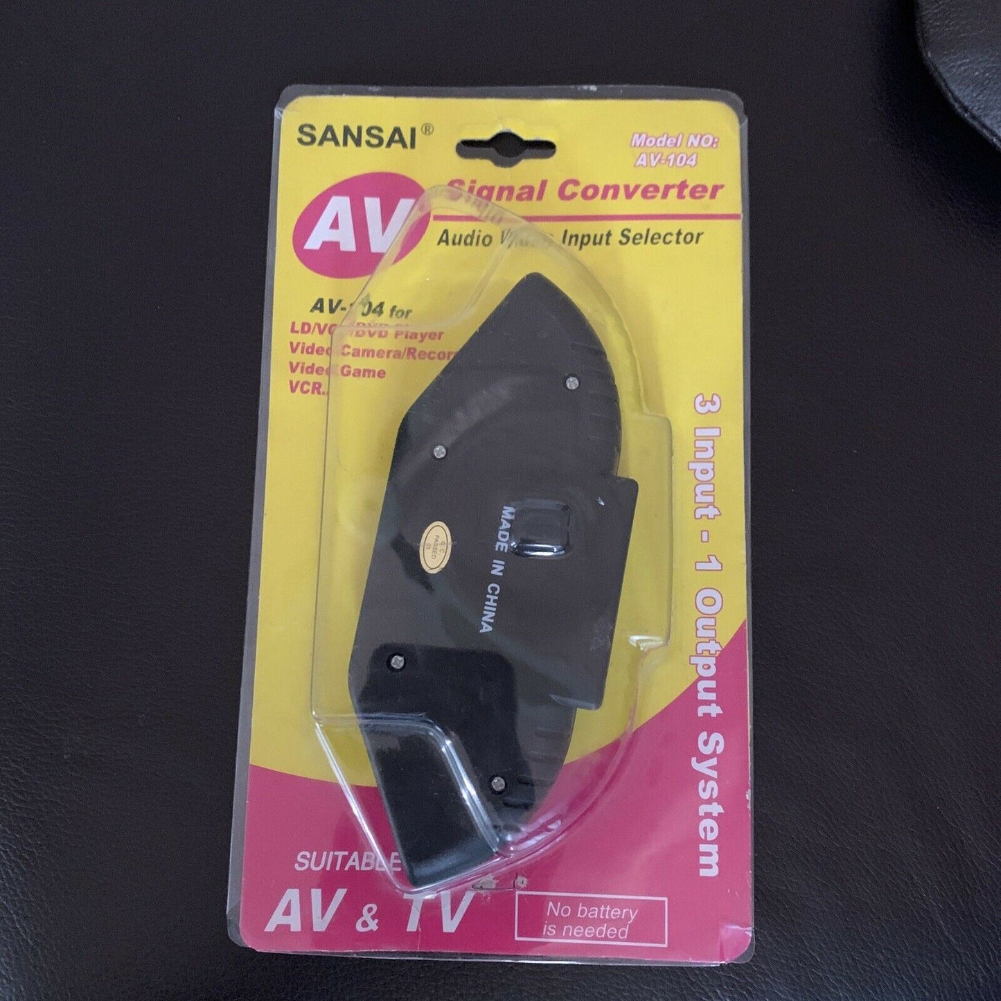 Sansai Audio Video Input Selector: 3 Input - 1 Output System For TV/VCR/Consoles