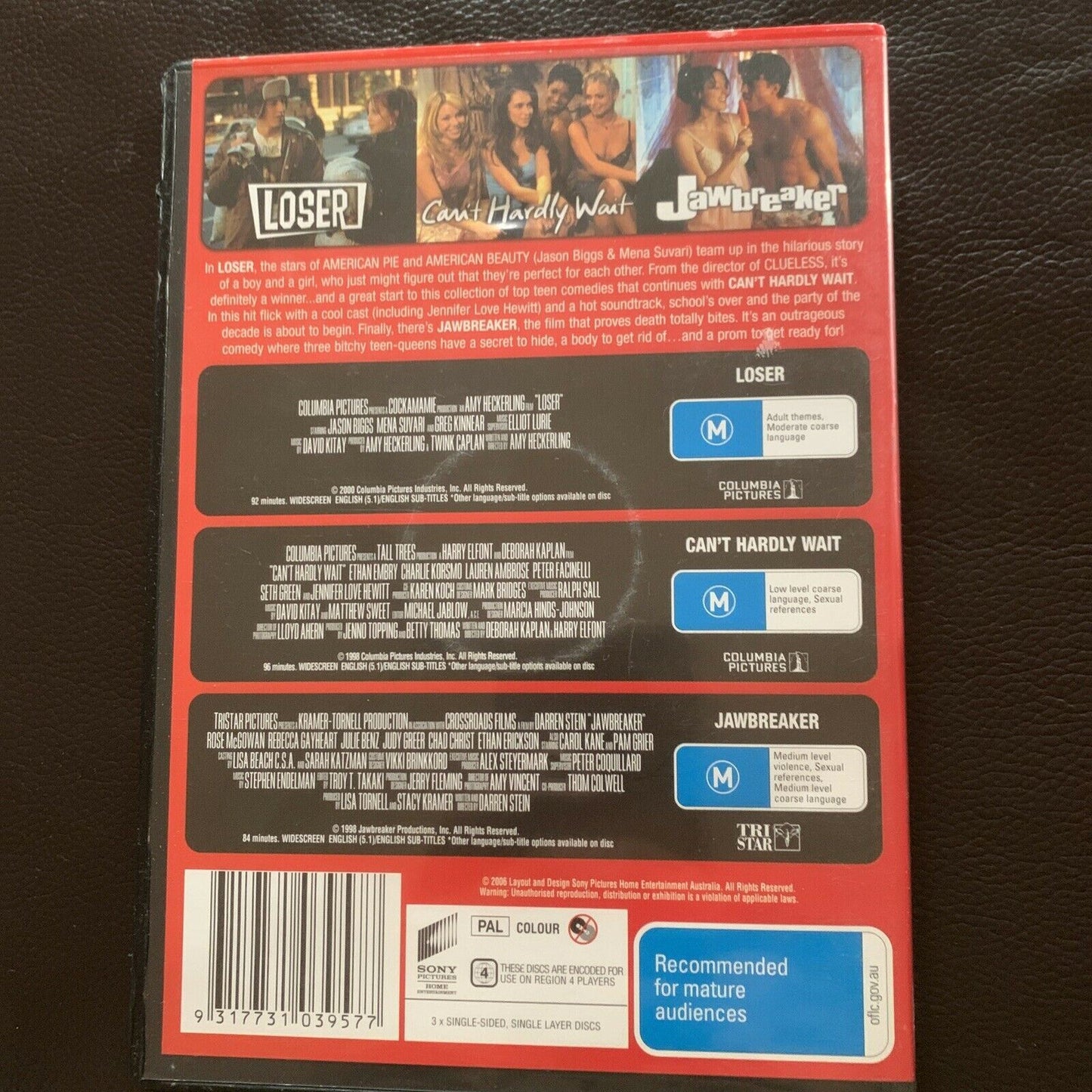 Can't Hardly Wait /Loser / Jawbreaker (3 Movie Collector's Pack) - Region 4 DVD