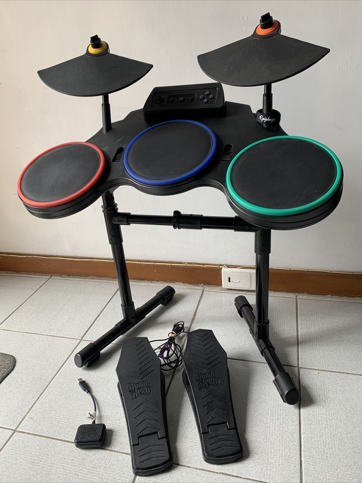 Red Octane Wireless Drum Set Controller With Foot Pedal For PS3 Model 95481.805
