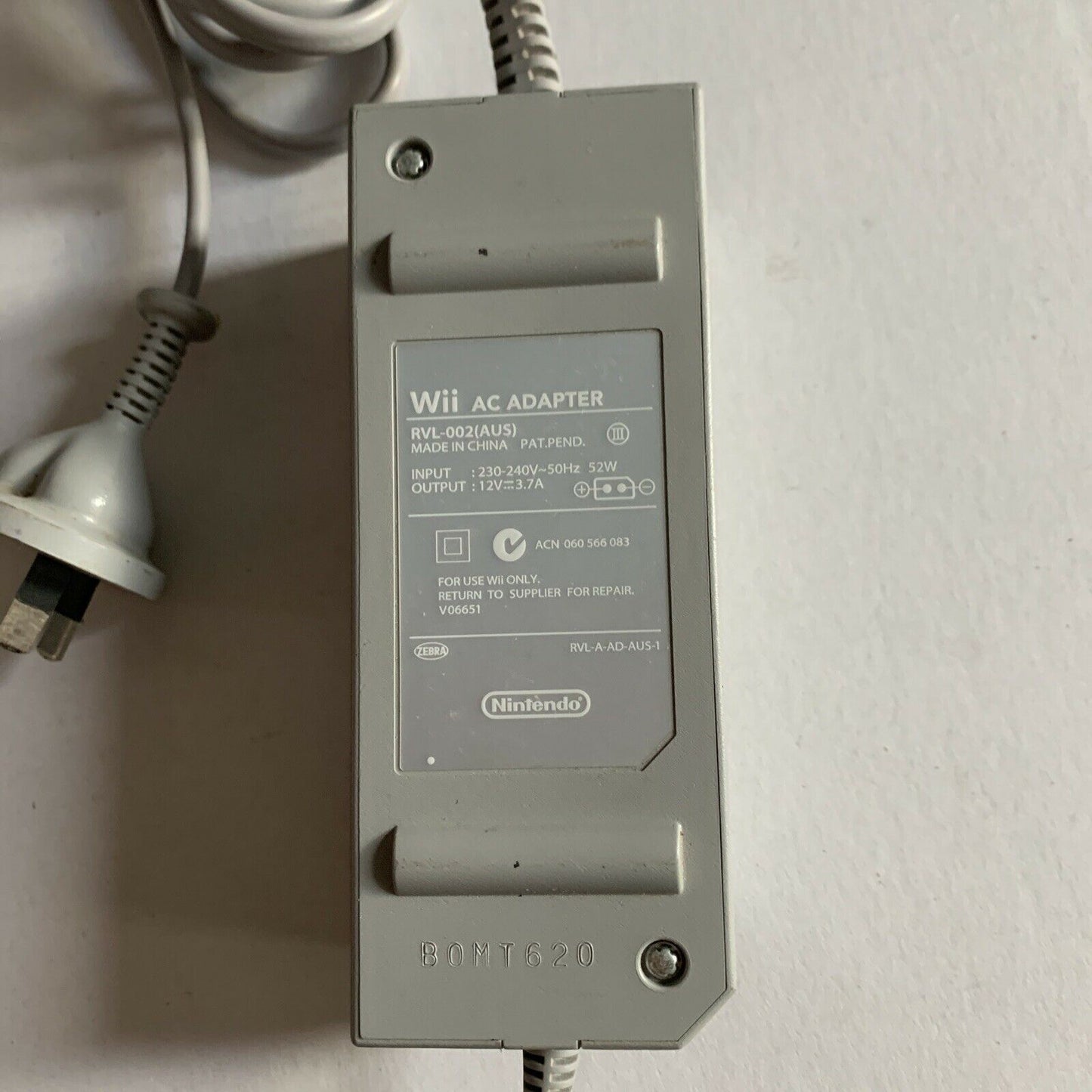 Nintendo Wii Power Supply AC Adapter RVL-002 (AUS) Genuine Adaptor Video Games