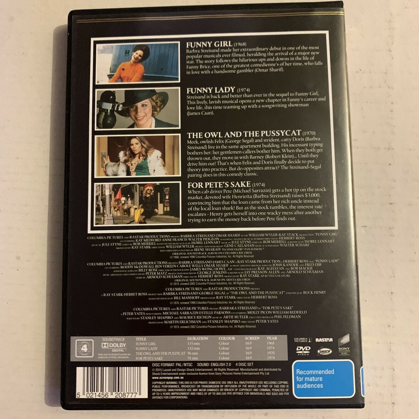 Barbra Streisand: Funny Girl/Funny Lady/The Owl & Pussycat/For Pete's Sake DVD