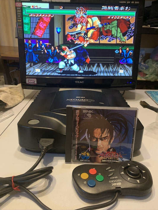 SNK Neo Geo CD Japan Console w/ Samurai Spirits, Controller, Power Supply & AV