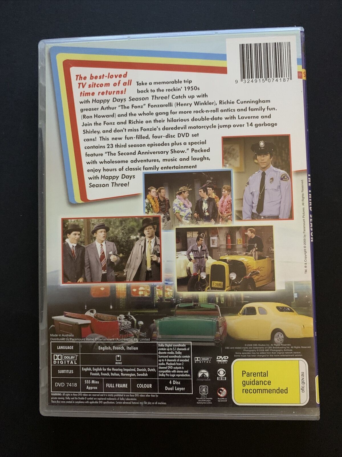 Happy Days : Season 3 (DVD, 1976) Ron Howard, Henry Winkler - Region 2&4