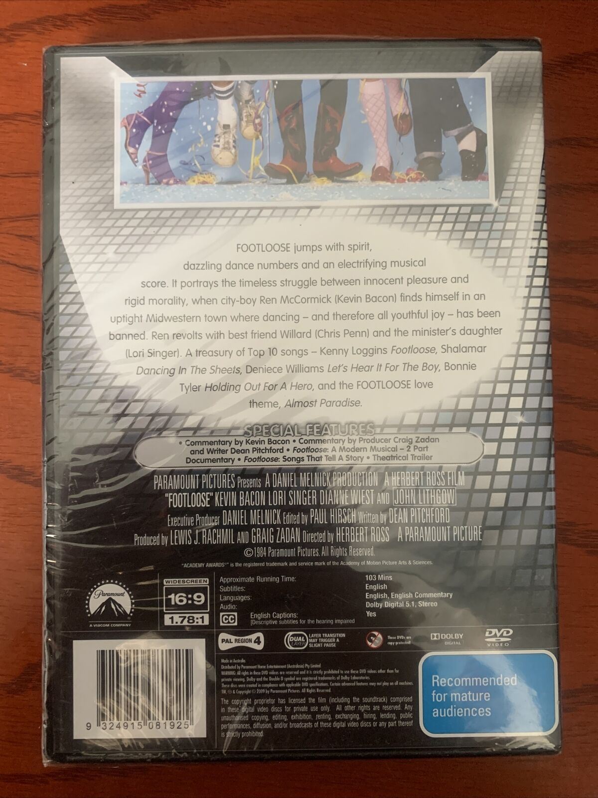 *New Sealed* Footloose (DVD, 1984) Kevin Bacon, Lori Singer - Region 4