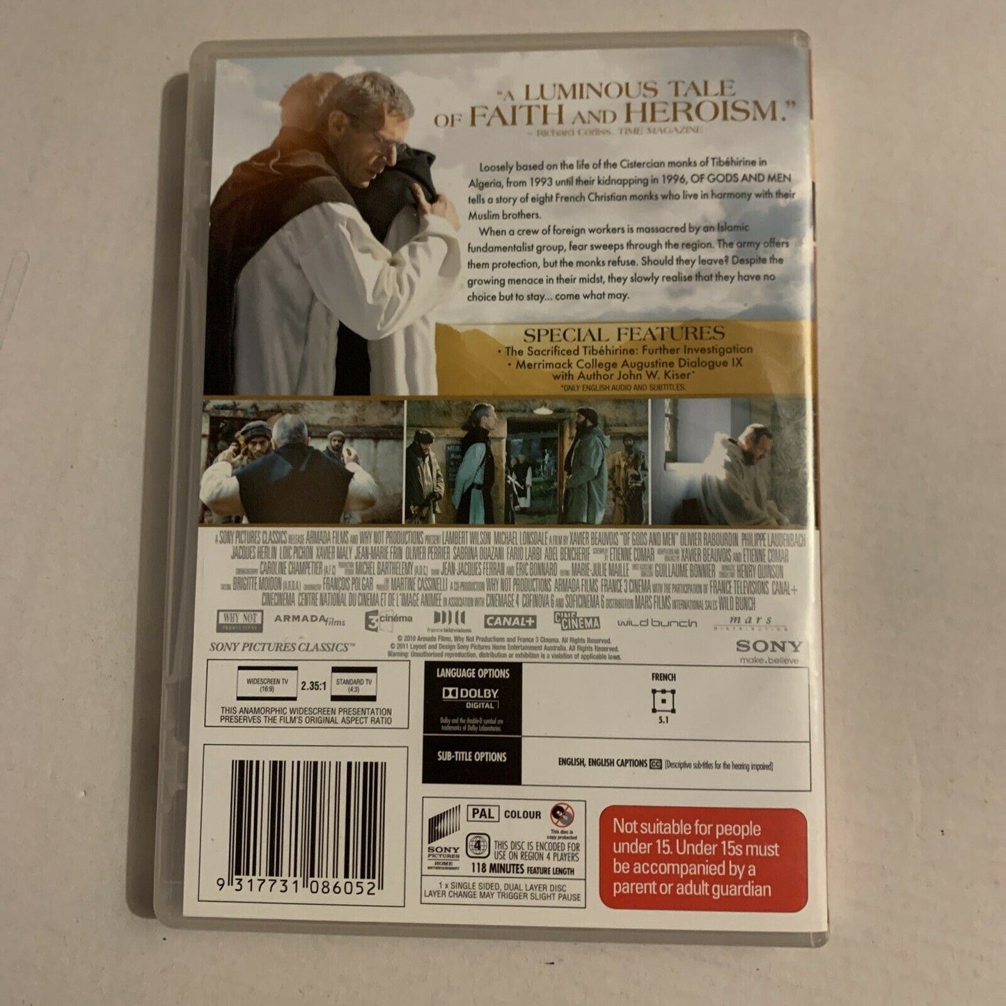 Of Gods And Men (DVD, 2011) Lambert Wilson, Michael Lonsdale. Region 4