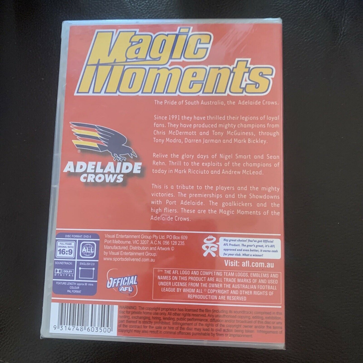 AFL - Magic Moments - Adelaide Crows (DVD, 2005) All regions