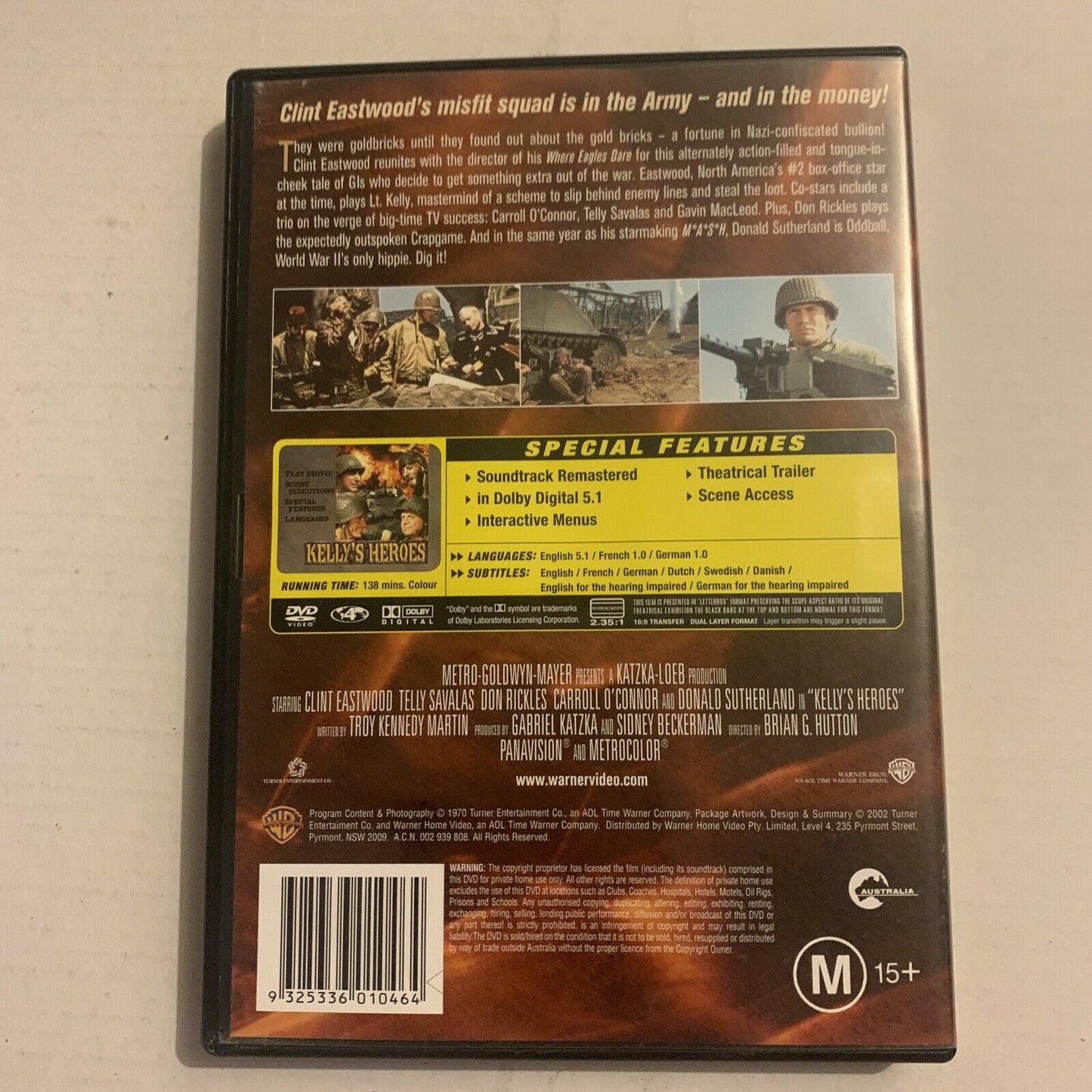 Kelly's Heroes (DVD, 1970) Clint Eastwood, Don Rickles, Telly Savalas Region 4,2