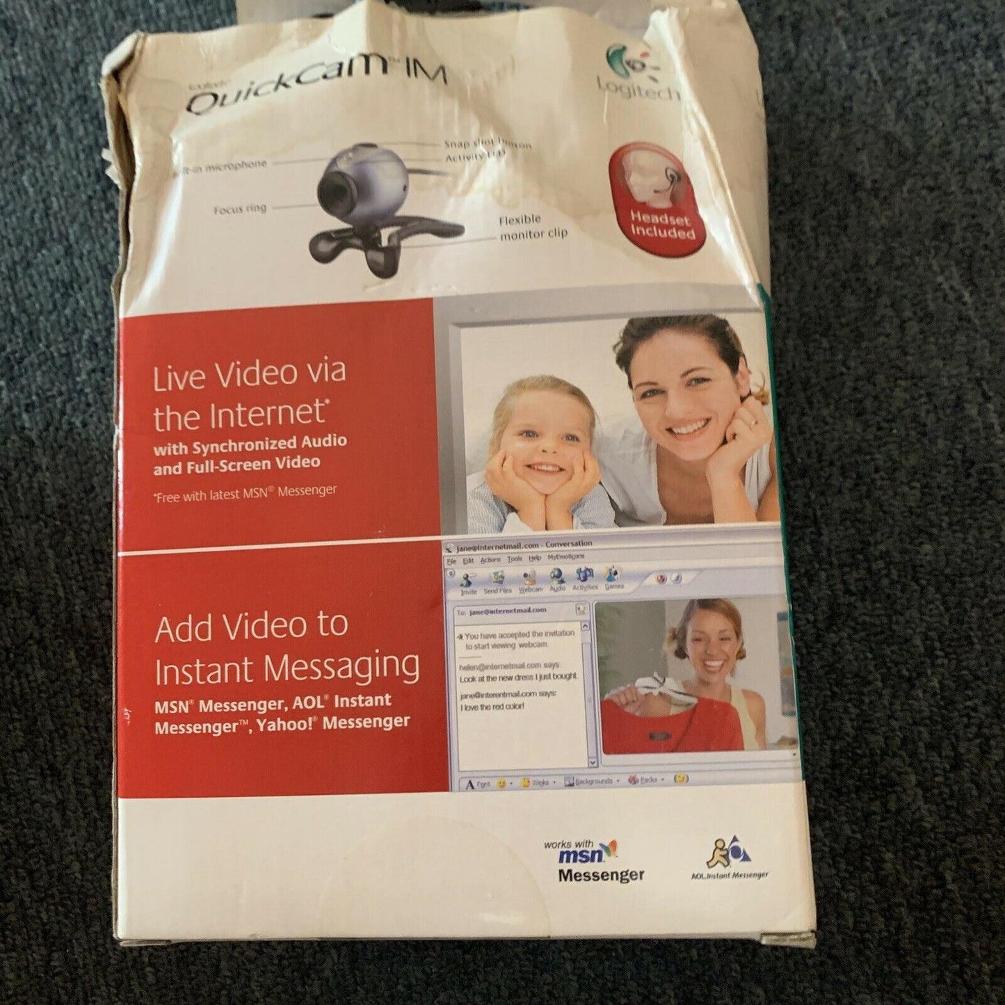 Logitech QuickCam IM Webcam For Windows 98/XP *Doesn't Work On Windows 10*