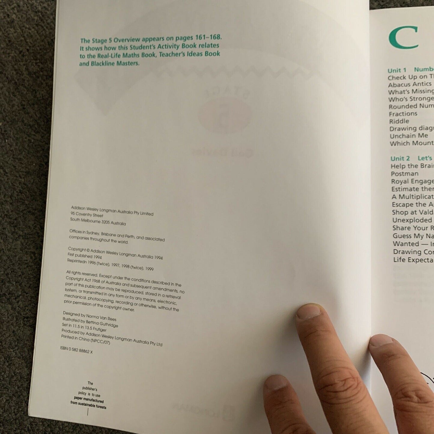 Eureka Maths: Stage 5 Student's Activity Book By Gail Davies